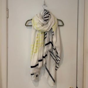 Michael Stars Striped White Scarf